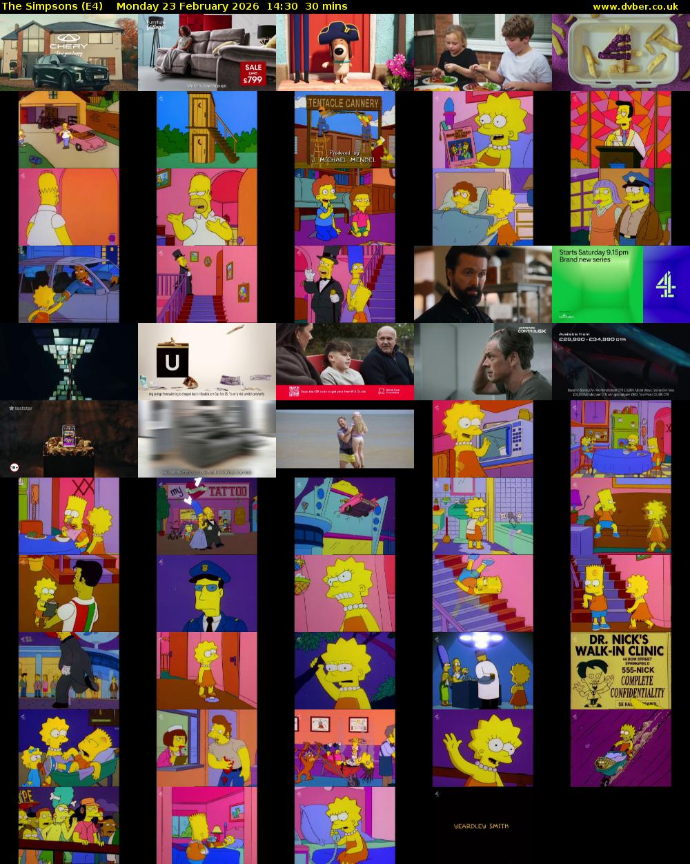 The Simpsons (E4) Monday 23 February 2026 14:30 - 15:00