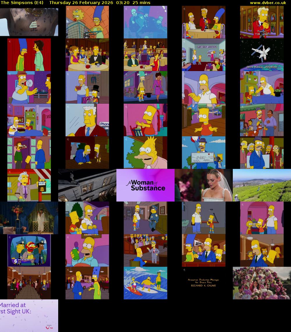 The Simpsons (E4) Thursday 26 February 2026 03:20 - 03:45