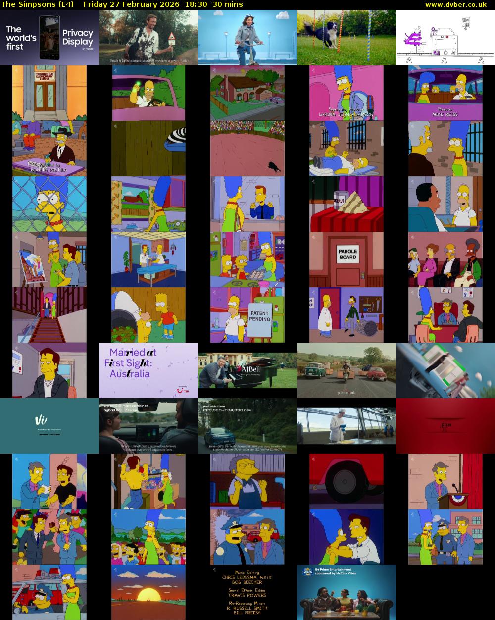 The Simpsons (E4) Friday 27 February 2026 18:30 - 19:00