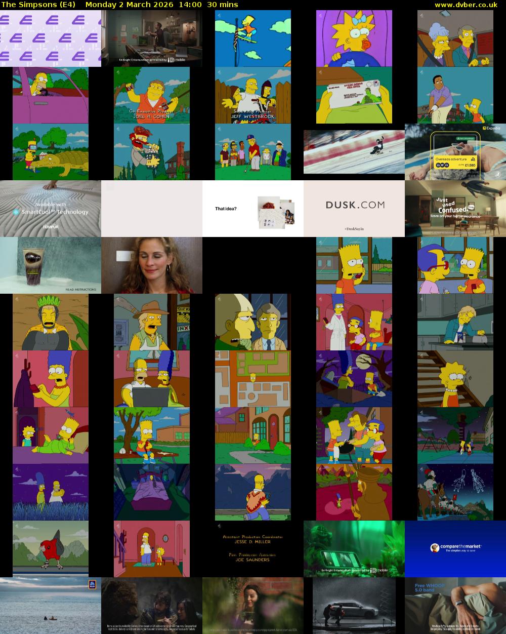 The Simpsons (E4) Monday 2 March 2026 14:00 - 14:30