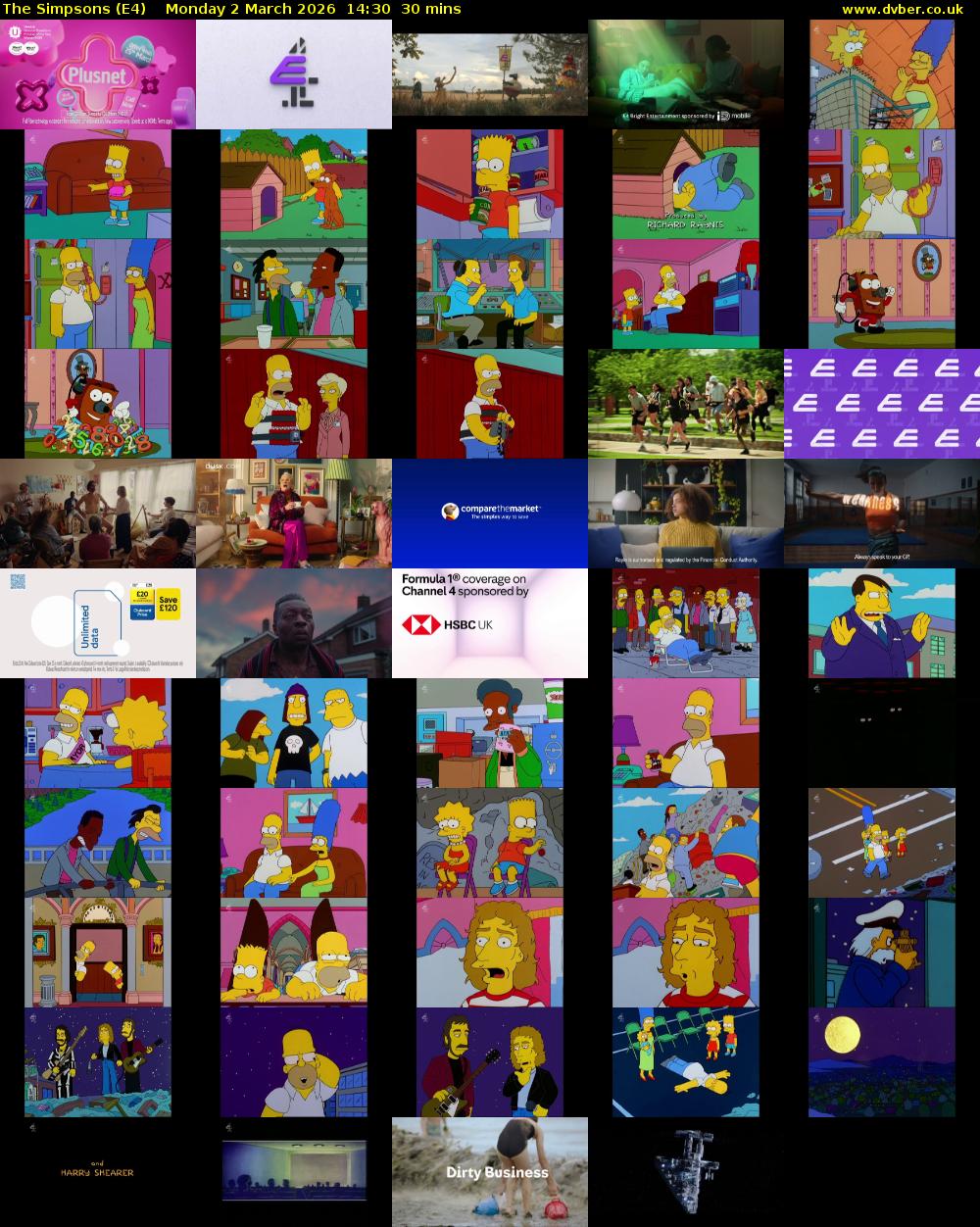 The Simpsons (E4) Monday 2 March 2026 14:30 - 15:00