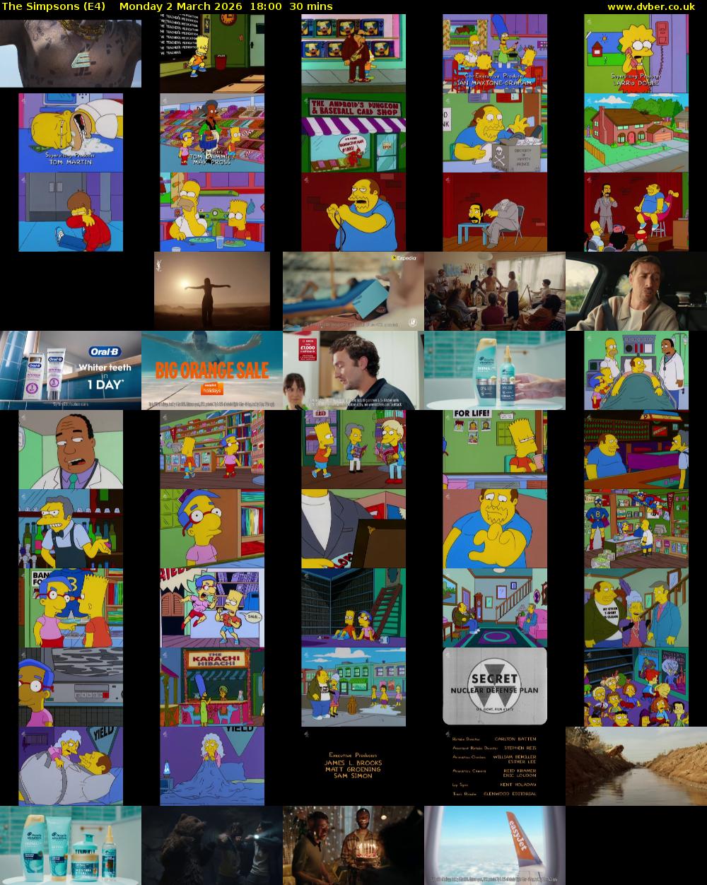 The Simpsons (E4) Monday 2 March 2026 18:00 - 18:30