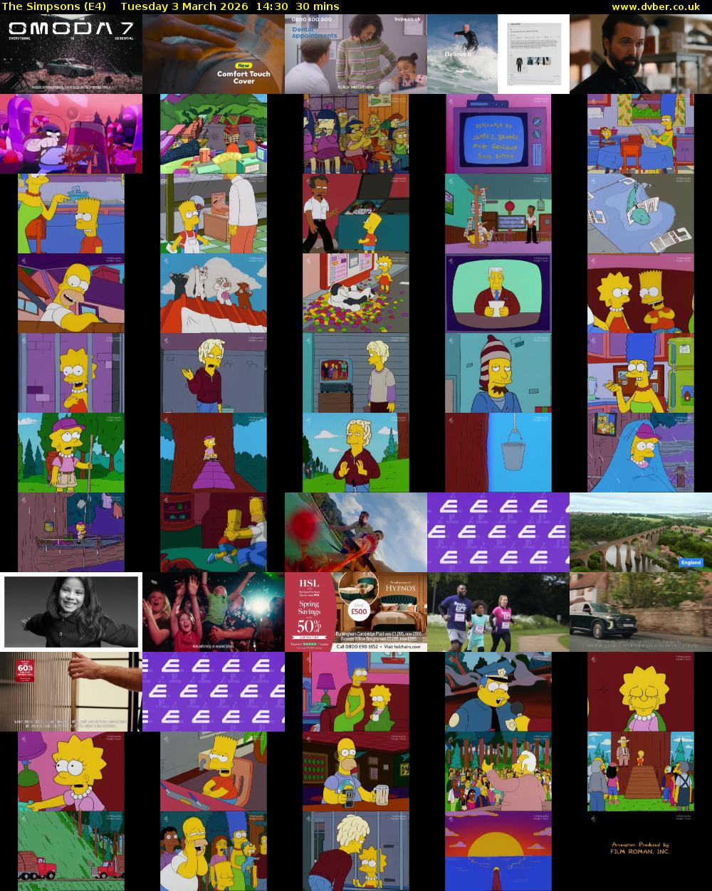 The Simpsons (E4) Tuesday 3 March 2026 14:30 - 15:00