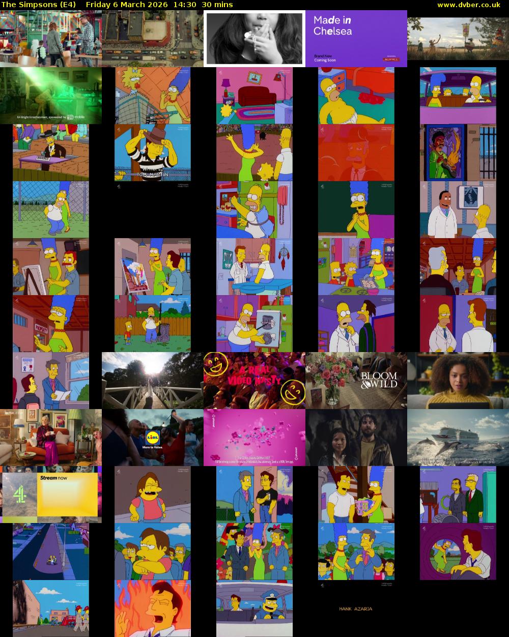 The Simpsons (E4) Friday 6 March 2026 14:30 - 15:00