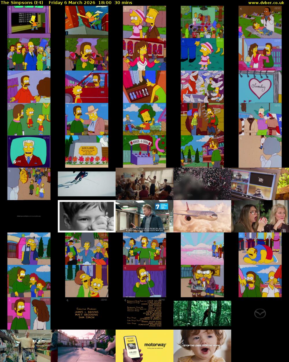 The Simpsons (E4) Friday 6 March 2026 18:00 - 18:30