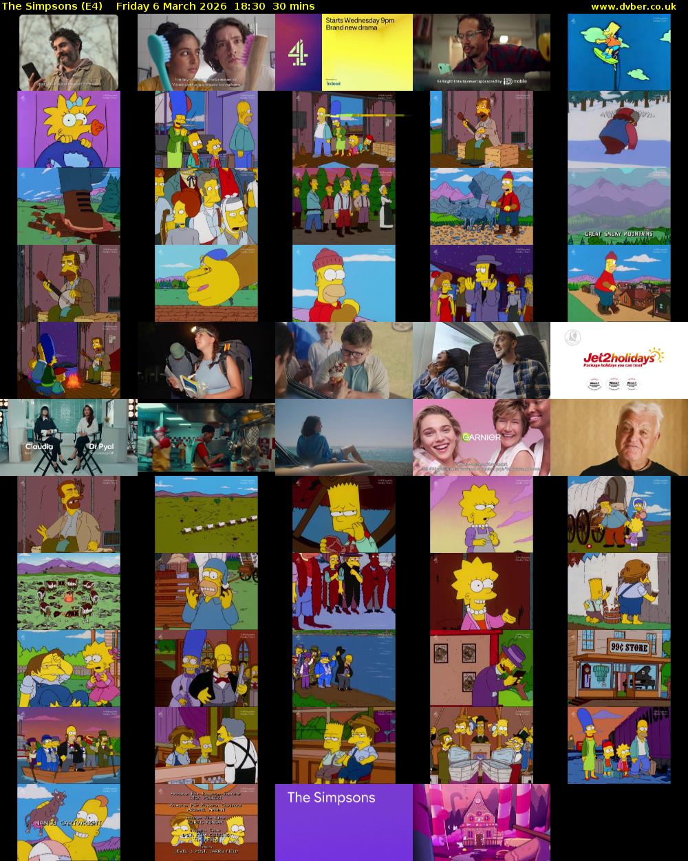 The Simpsons (E4) Friday 6 March 2026 18:30 - 19:00