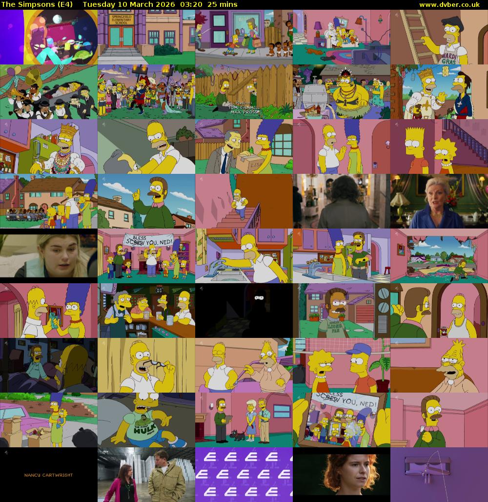 The Simpsons (E4) Tuesday 10 March 2026 03:20 - 03:45
