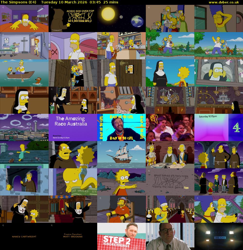 The Simpsons (E4) Tuesday 10 March 2026 03:45 - 04:10