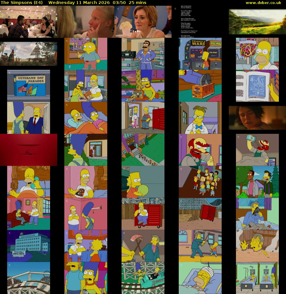 The Simpsons (E4) Wednesday 11 March 2026 03:50 - 04:15