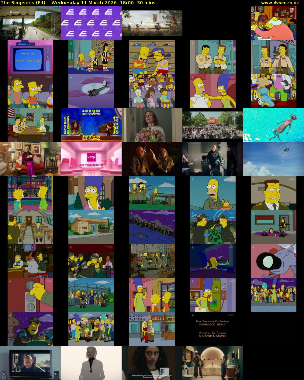 The Simpsons (E4) Wednesday 11 March 2026 18:00 - 18:30
