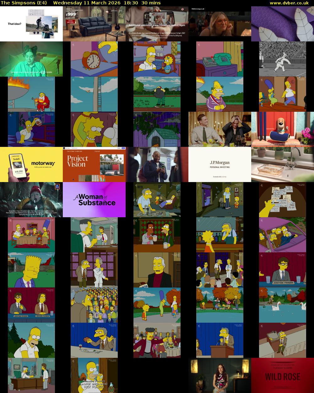 The Simpsons (E4) Wednesday 11 March 2026 18:30 - 19:00