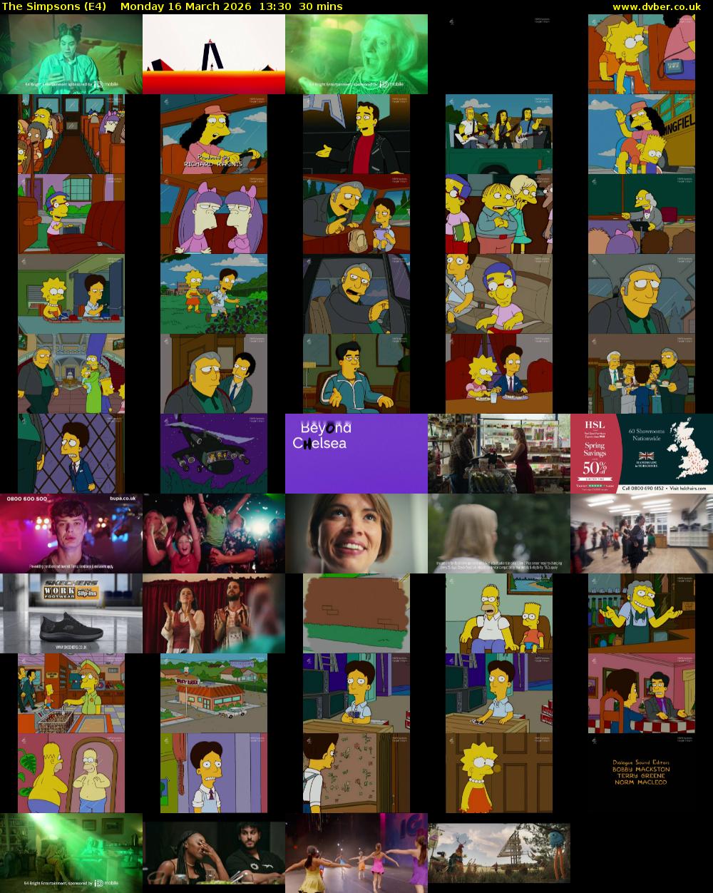The Simpsons (E4) Monday 16 March 2026 13:30 - 14:00