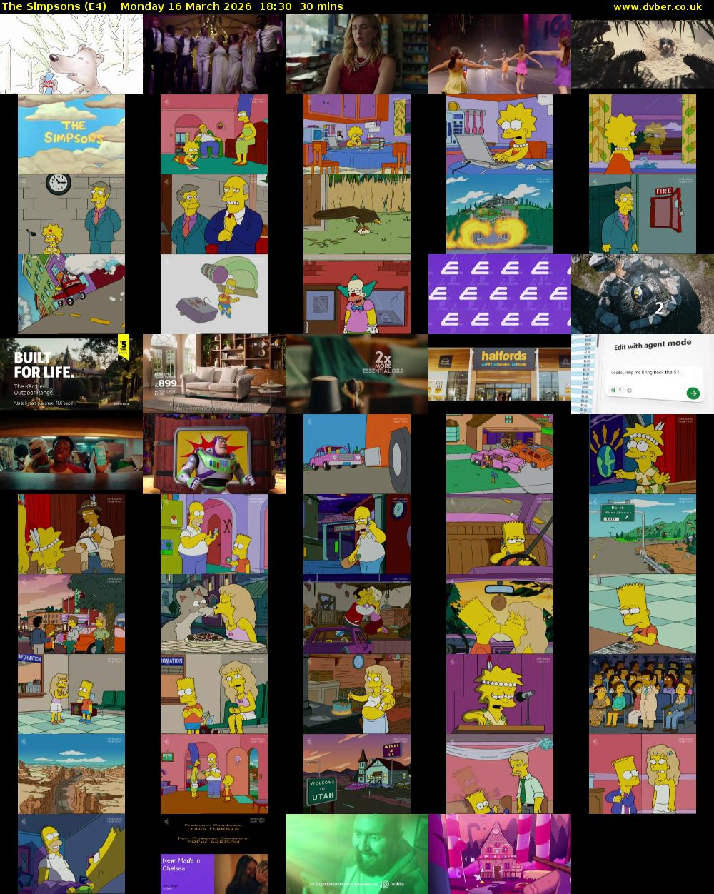 The Simpsons (E4) Monday 16 March 2026 18:30 - 19:00