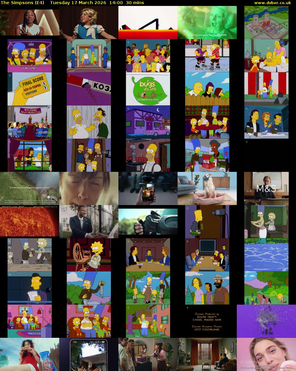 The Simpsons (E4) Tuesday 17 March 2026 14:00 - 14:30