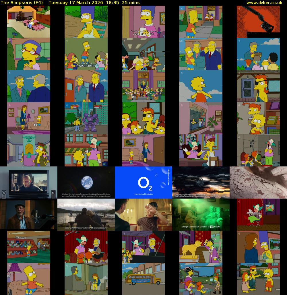 The Simpsons (E4) Tuesday 17 March 2026 18:35 - 19:00