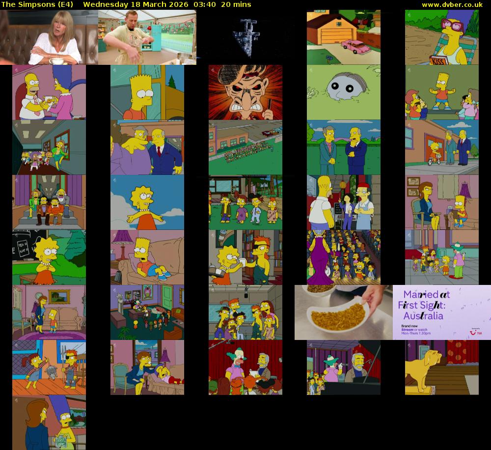 The Simpsons (E4) Wednesday 18 March 2026 03:40 - 04:00