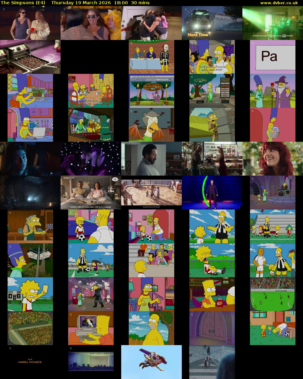 The Simpsons (E4) Thursday 19 March 2026 18:00 - 18:30