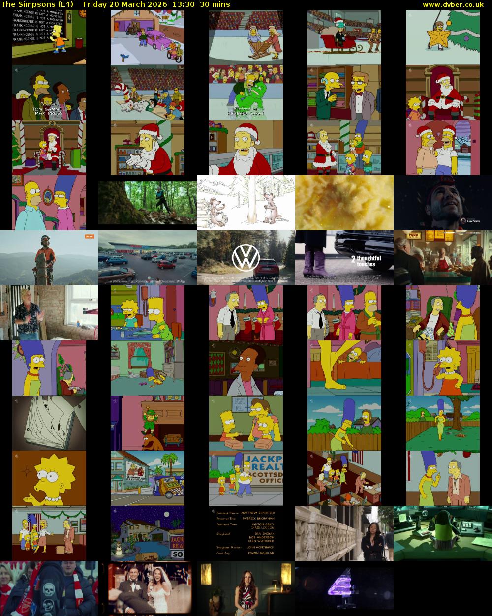 The Simpsons (E4) Friday 20 March 2026 13:30 - 14:00