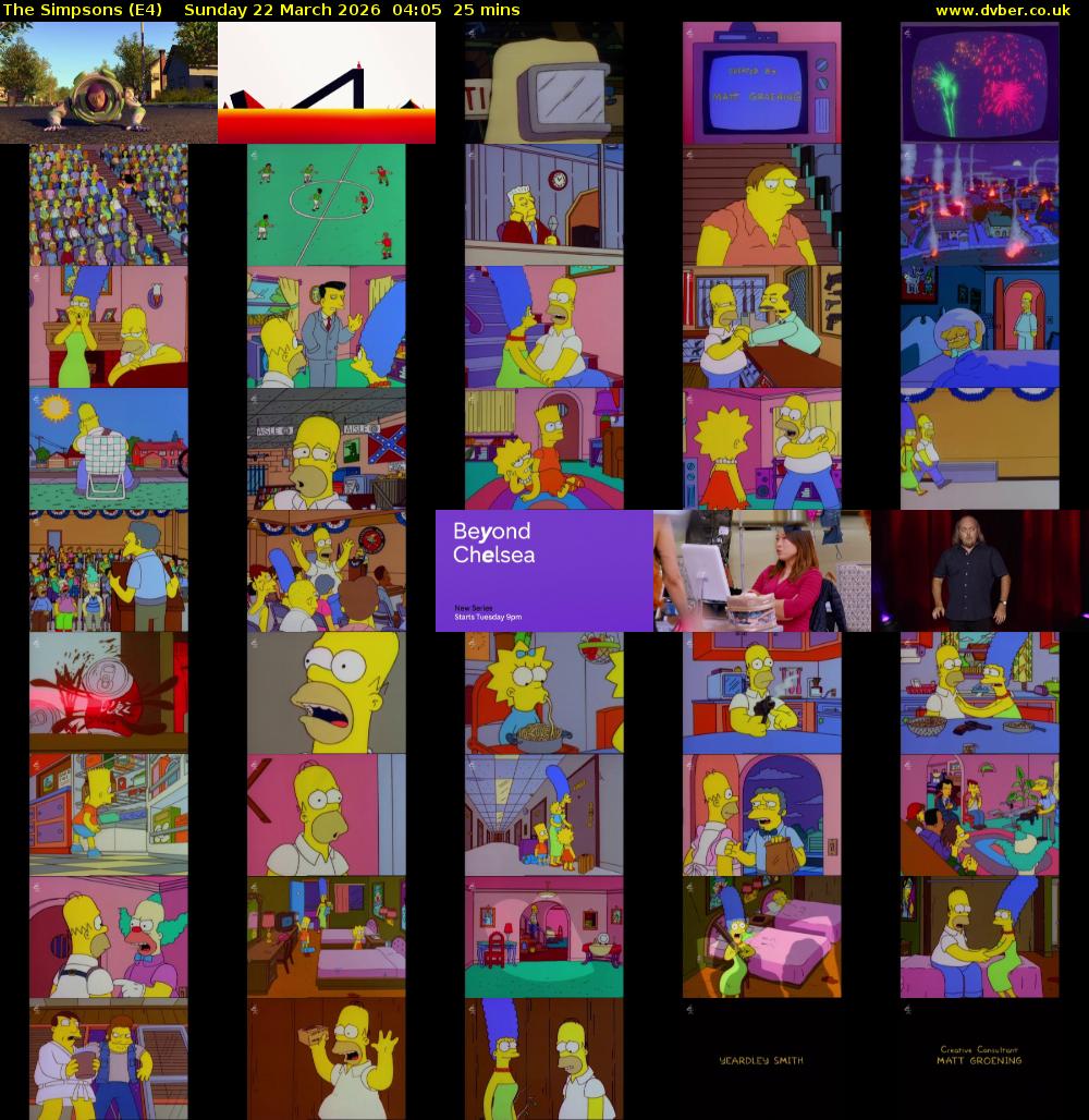 The Simpsons (E4) Sunday 22 March 2026 04:05 - 04:30