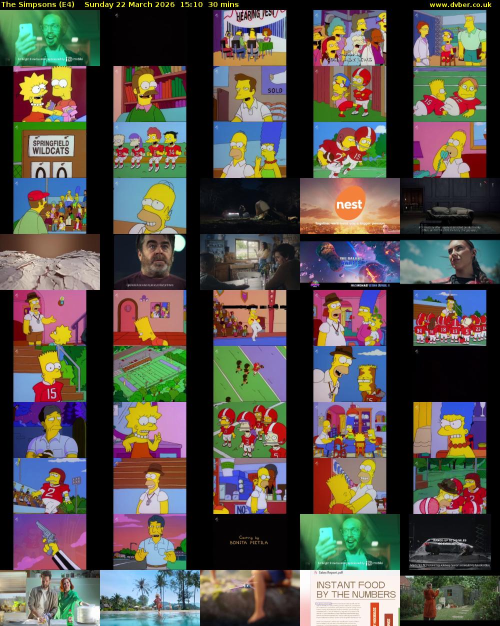 The Simpsons (E4) Sunday 22 March 2026 15:10 - 15:40