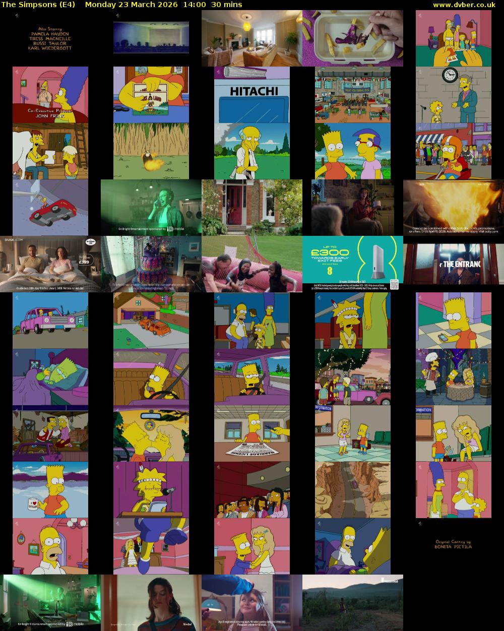 The Simpsons (E4) Monday 23 March 2026 14:00 - 14:30