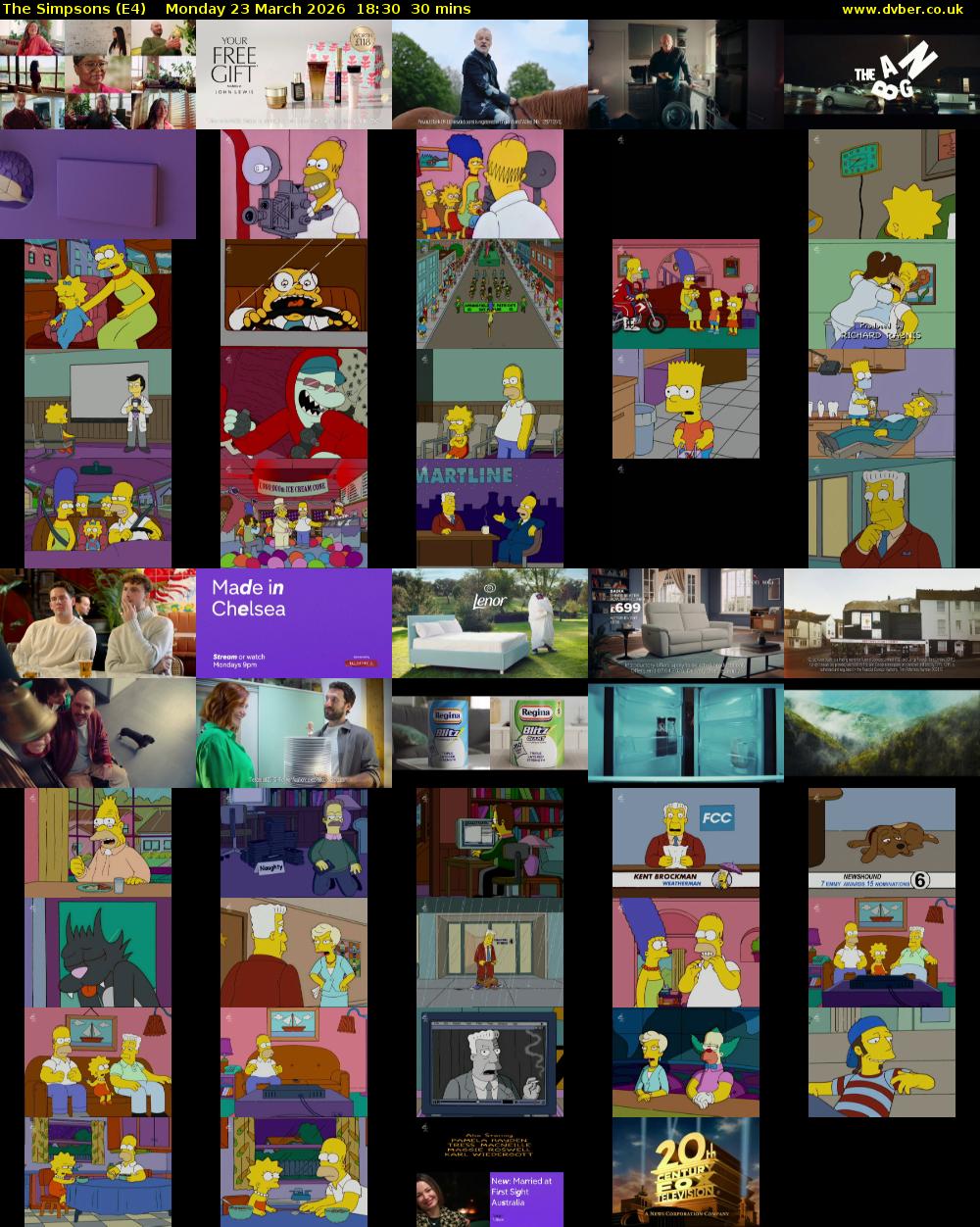 The Simpsons (E4) Monday 23 March 2026 18:30 - 19:00