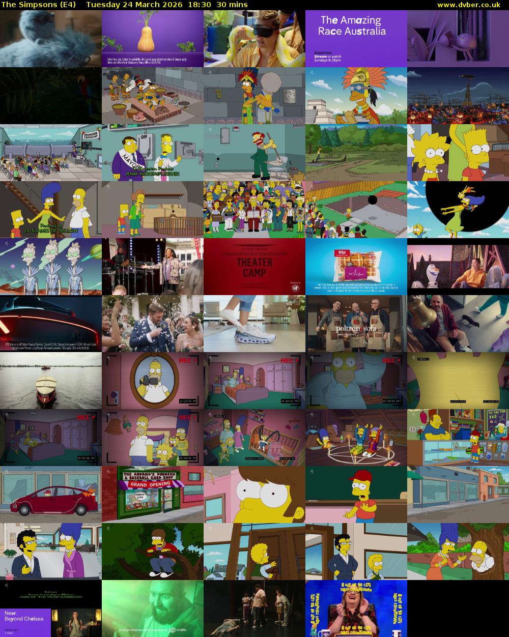 The Simpsons (E4) Tuesday 24 March 2026 18:30 - 19:00
