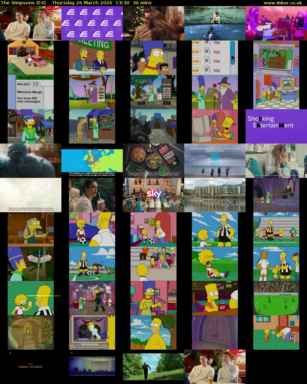 The Simpsons (E4) Thursday 26 March 2026 13:30 - 14:00