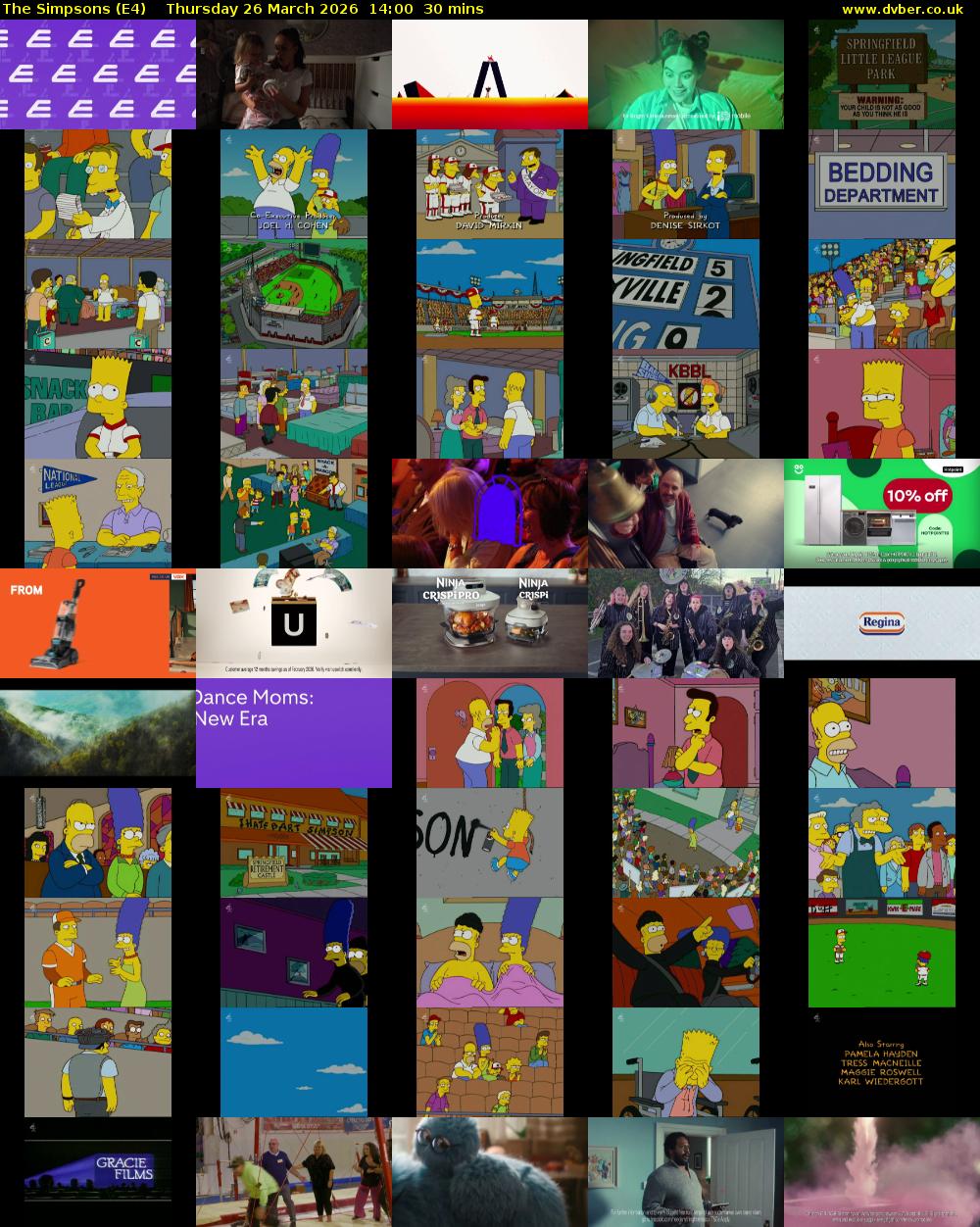 The Simpsons (E4) Thursday 26 March 2026 14:00 - 14:30