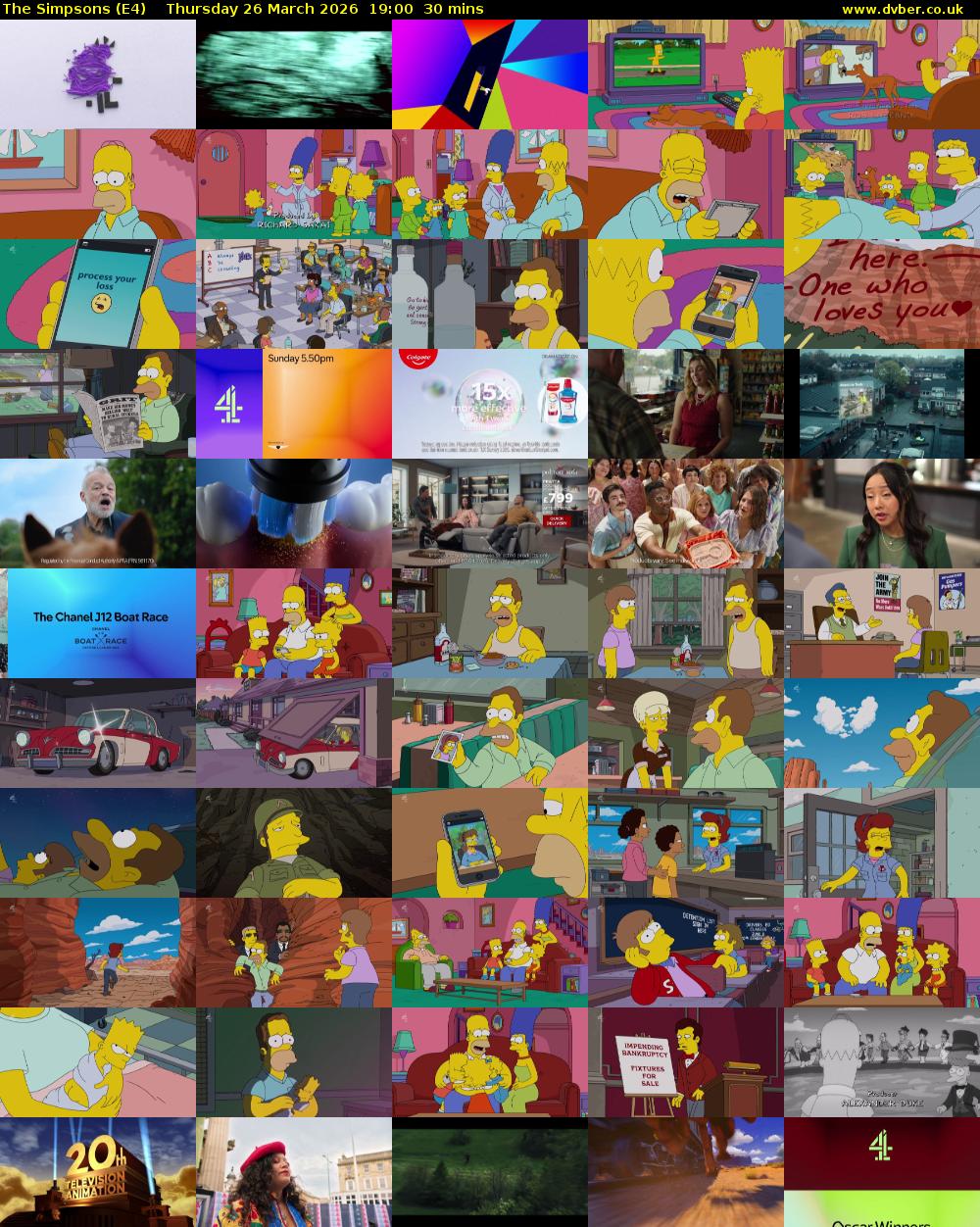 The Simpsons (E4) Thursday 26 March 2026 19:00 - 19:30