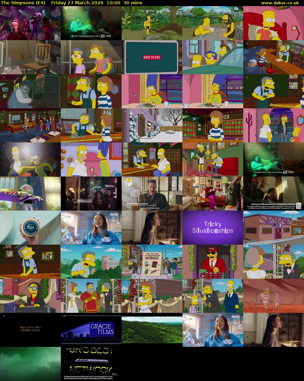 The Simpsons (E4) Friday 27 March 2026 10:00 - 10:30