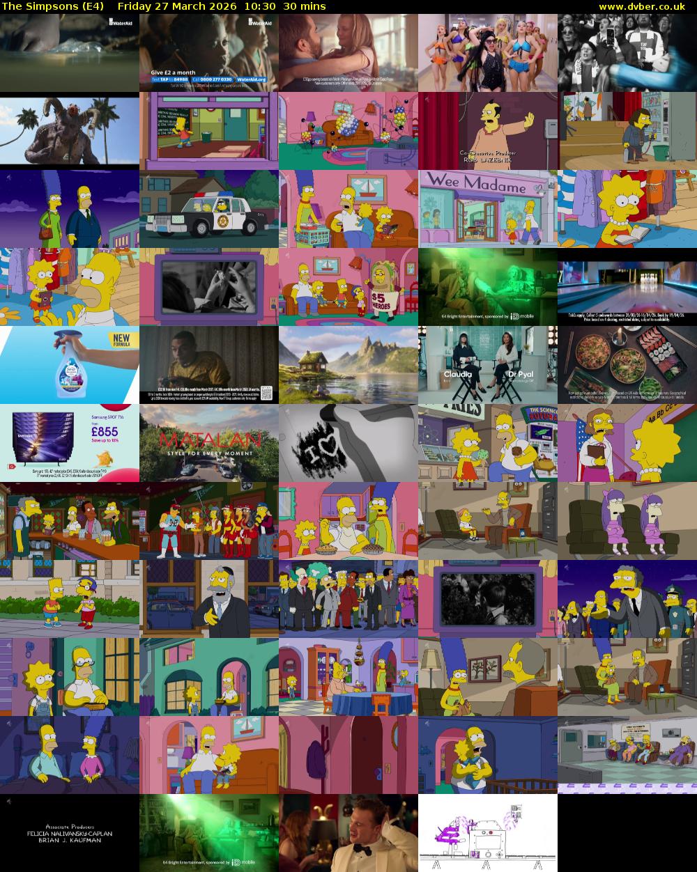 The Simpsons (E4) Friday 27 March 2026 10:30 - 11:00
