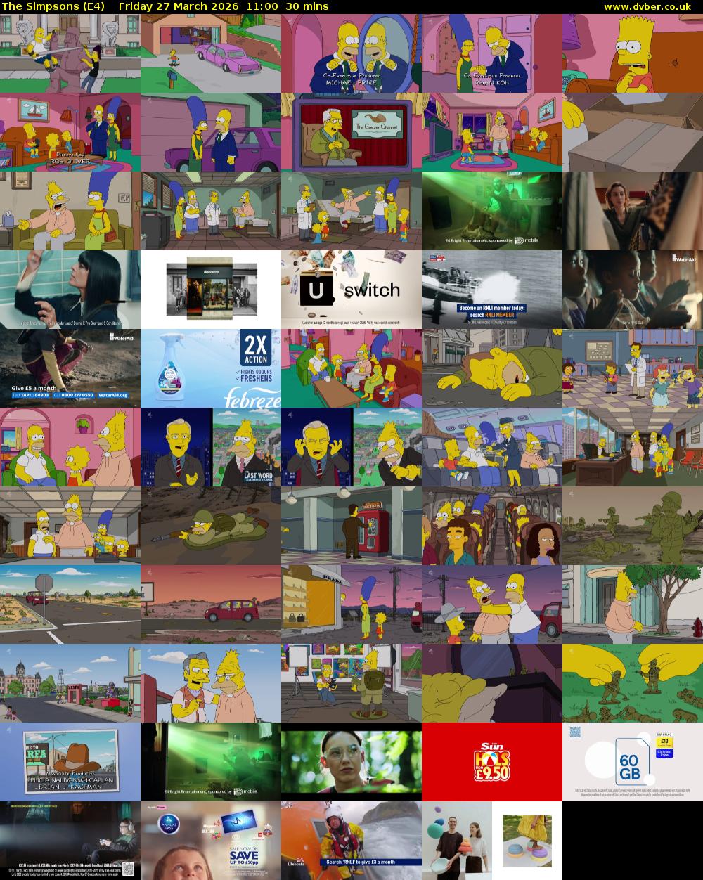 The Simpsons (E4) Friday 27 March 2026 11:00 - 11:30