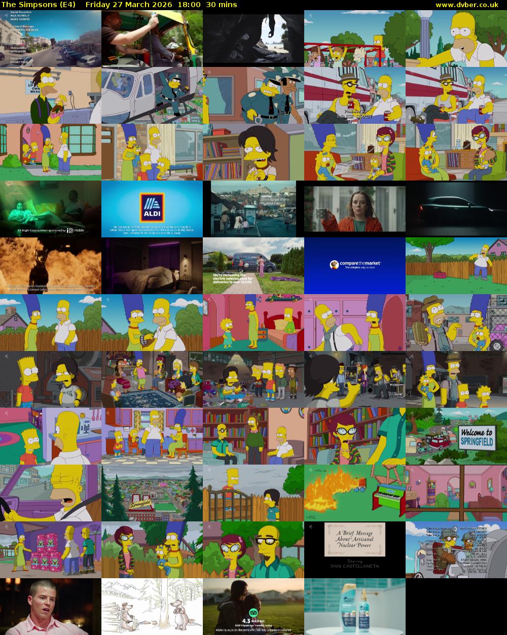 The Simpsons (E4) Friday 27 March 2026 18:00 - 18:30
