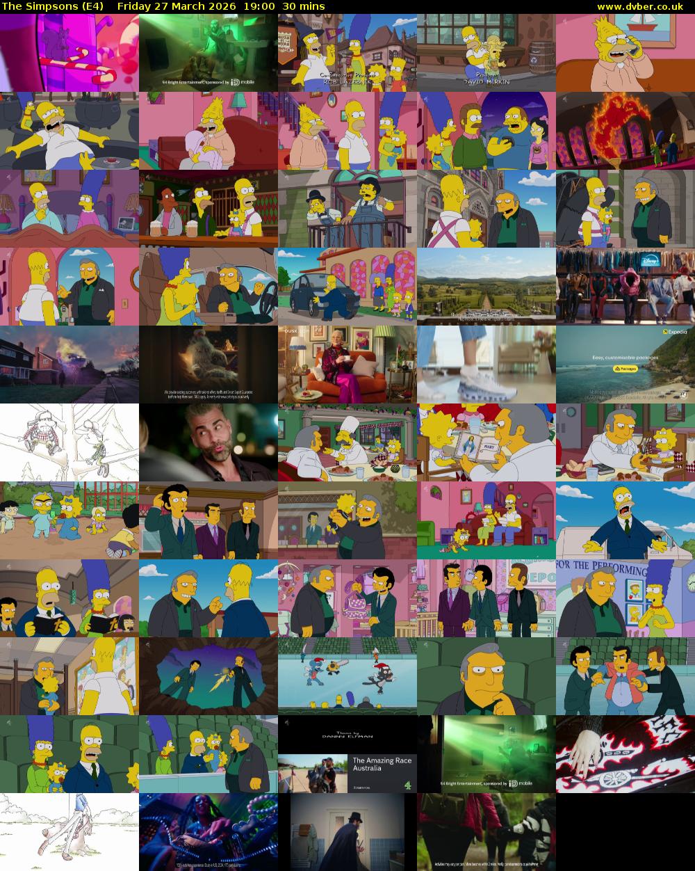 The Simpsons (E4) Friday 27 March 2026 19:00 - 19:30