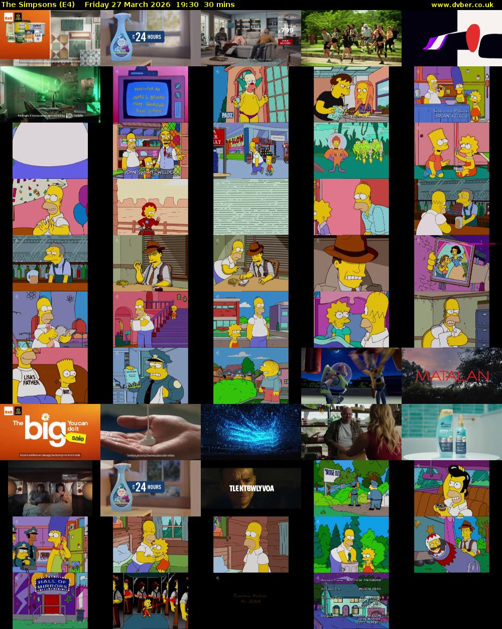 The Simpsons (E4) Friday 27 March 2026 19:30 - 20:00