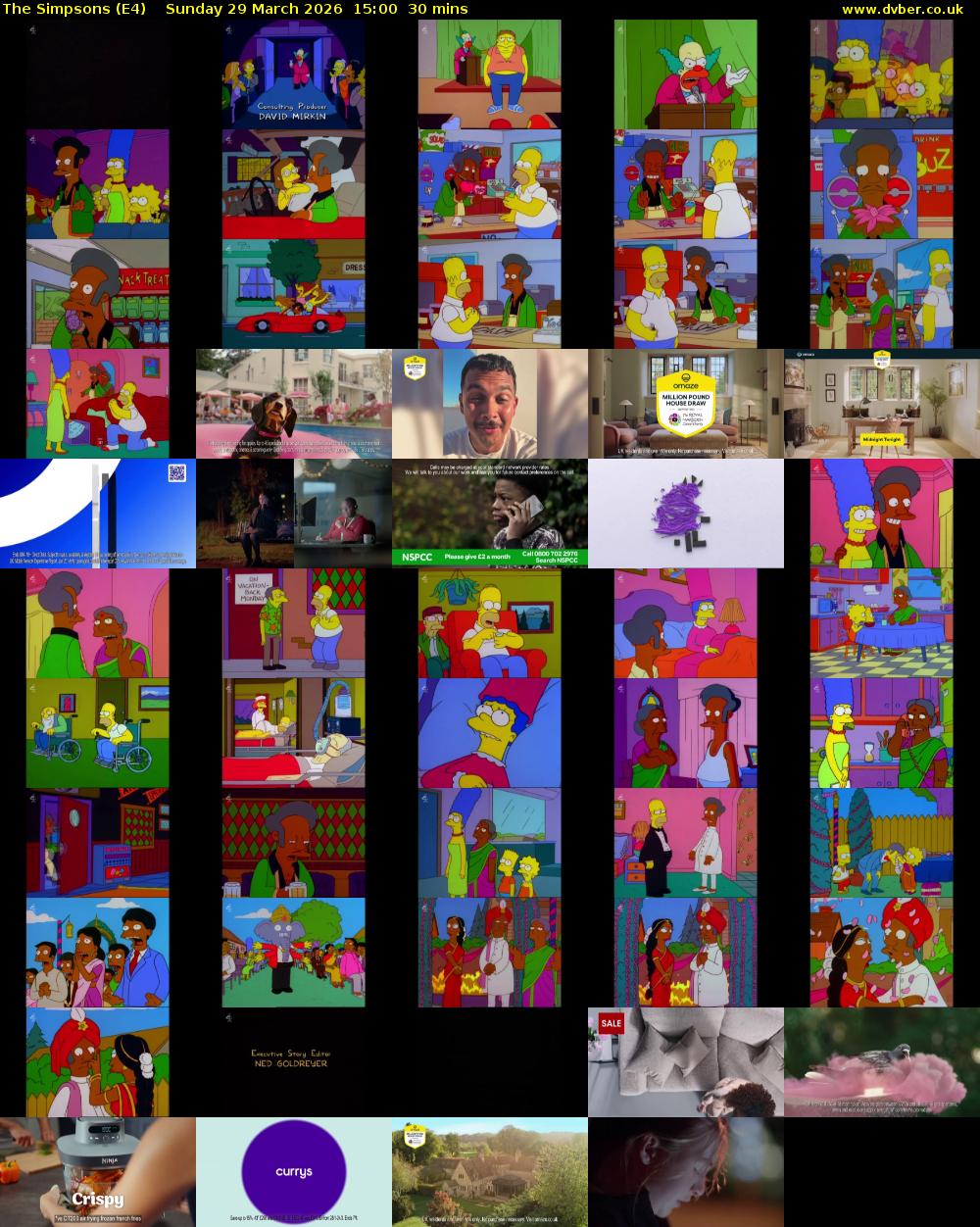 The Simpsons (E4) Sunday 29 March 2026 15:00 - 15:30