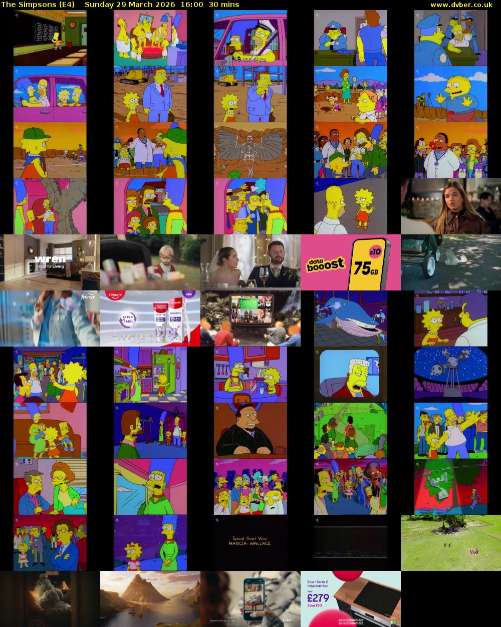 The Simpsons (E4) Sunday 29 March 2026 16:00 - 16:30