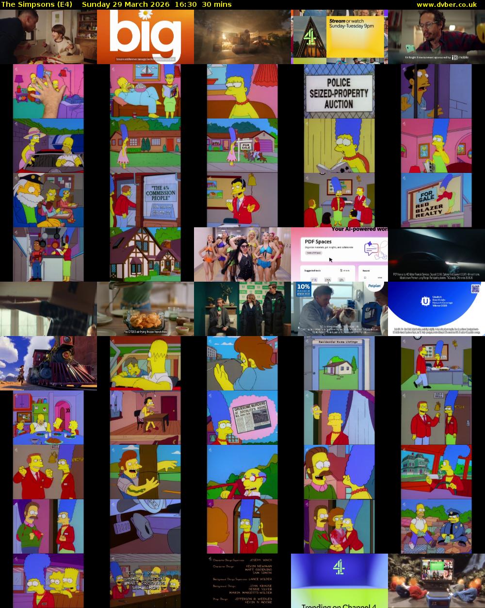 The Simpsons (E4) Sunday 29 March 2026 16:30 - 17:00