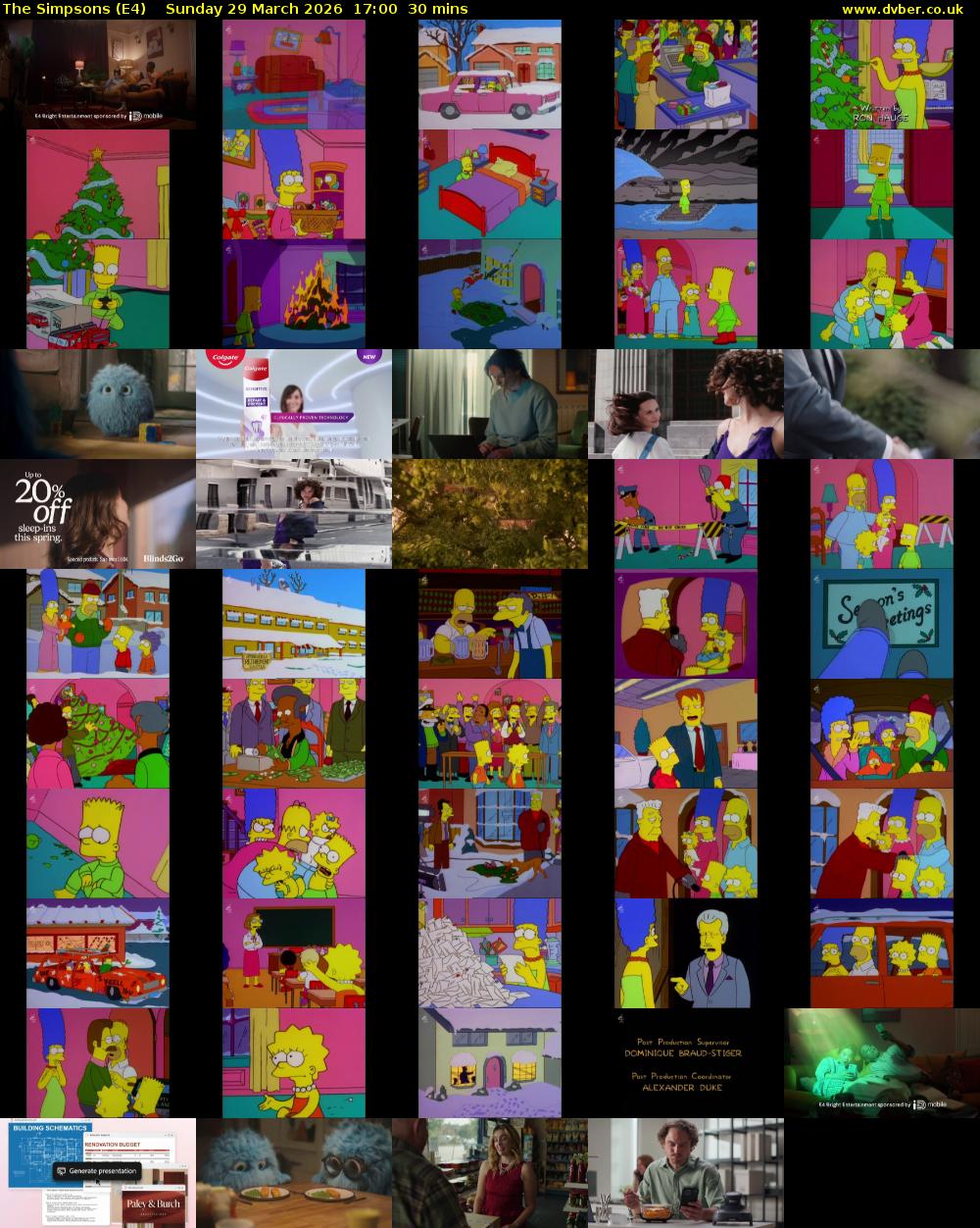 The Simpsons (E4) Sunday 29 March 2026 17:00 - 17:30