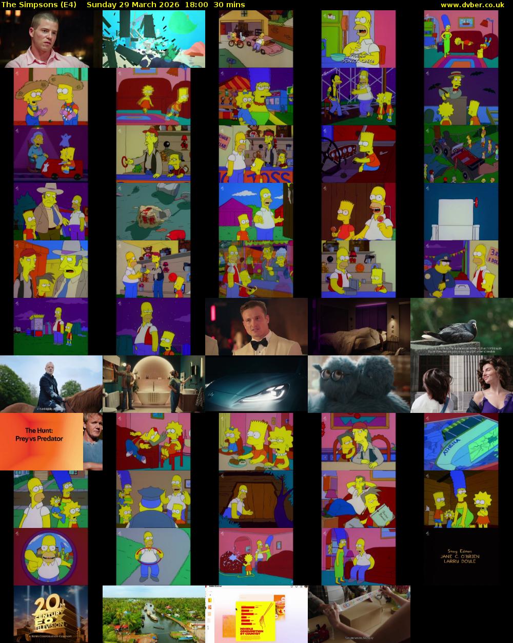 The Simpsons (E4) Sunday 29 March 2026 18:00 - 18:30