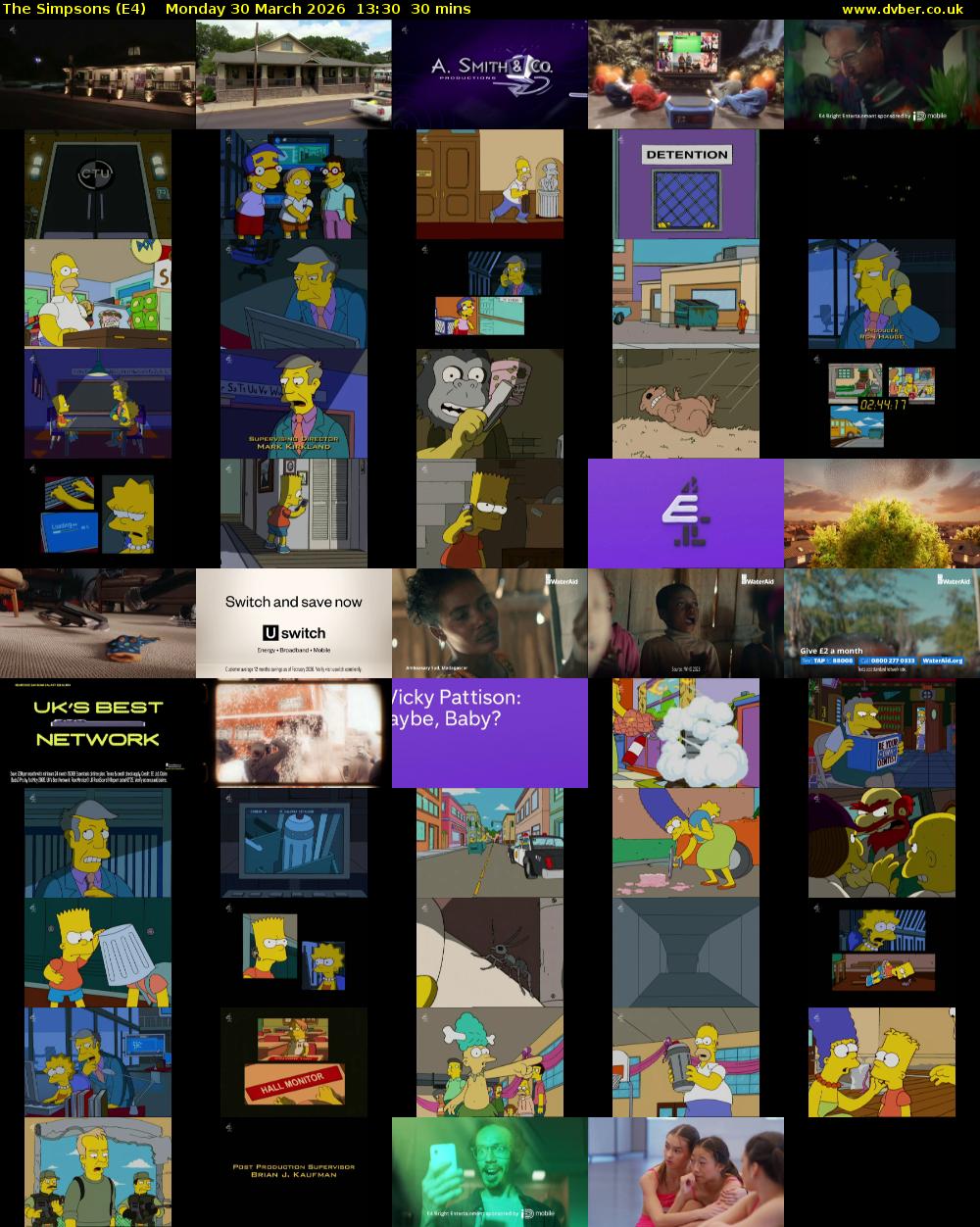 The Simpsons (E4) Monday 30 March 2026 13:30 - 14:00
