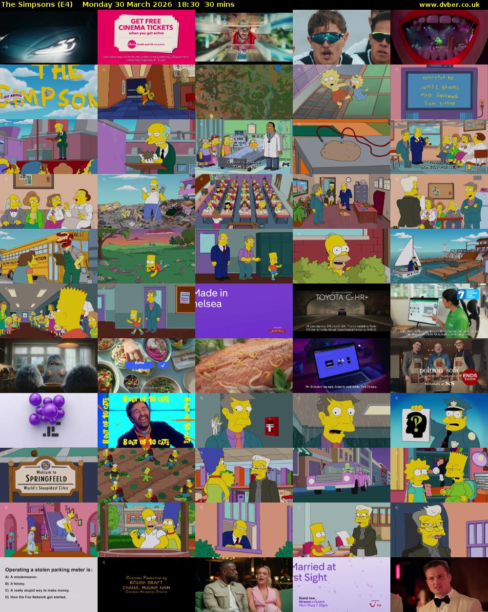 The Simpsons (E4) Monday 30 March 2026 18:30 - 19:00