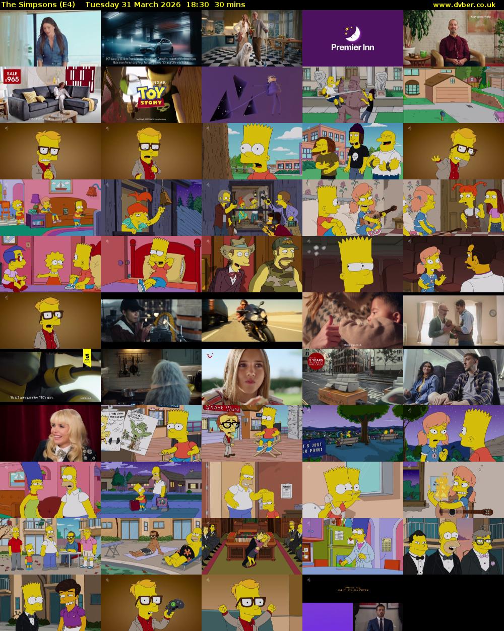 The Simpsons (E4) Tuesday 31 March 2026 18:30 - 19:00