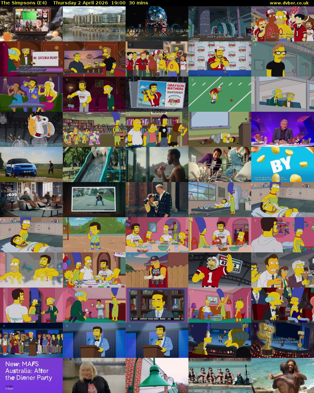 The Simpsons (E4) Thursday 2 April 2026 19:00 - 19:30