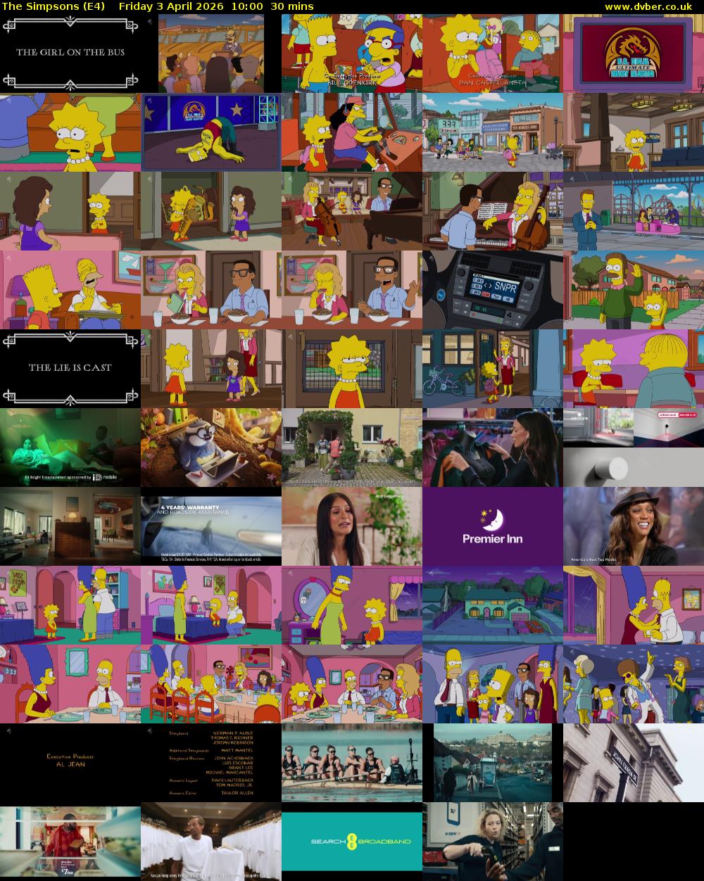 The Simpsons (E4) Friday 3 April 2026 10:00 - 10:30