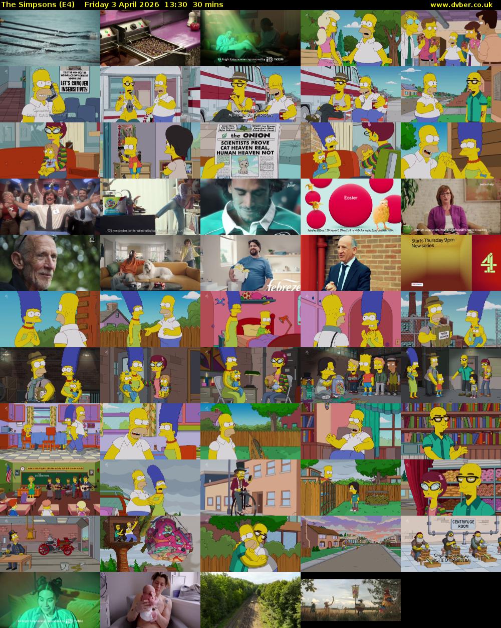 The Simpsons (E4) Friday 3 April 2026 13:30 - 14:00