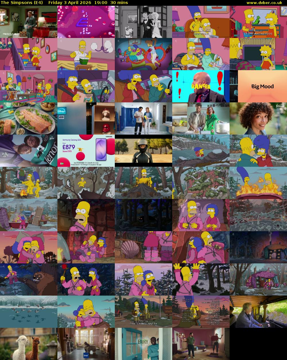 The Simpsons (E4) Friday 3 April 2026 19:00 - 19:30