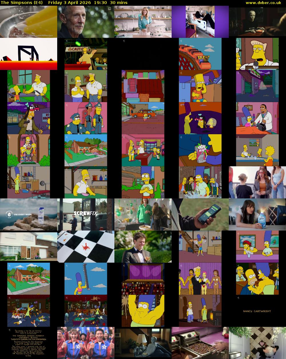 The Simpsons (E4) Friday 3 April 2026 19:30 - 20:00