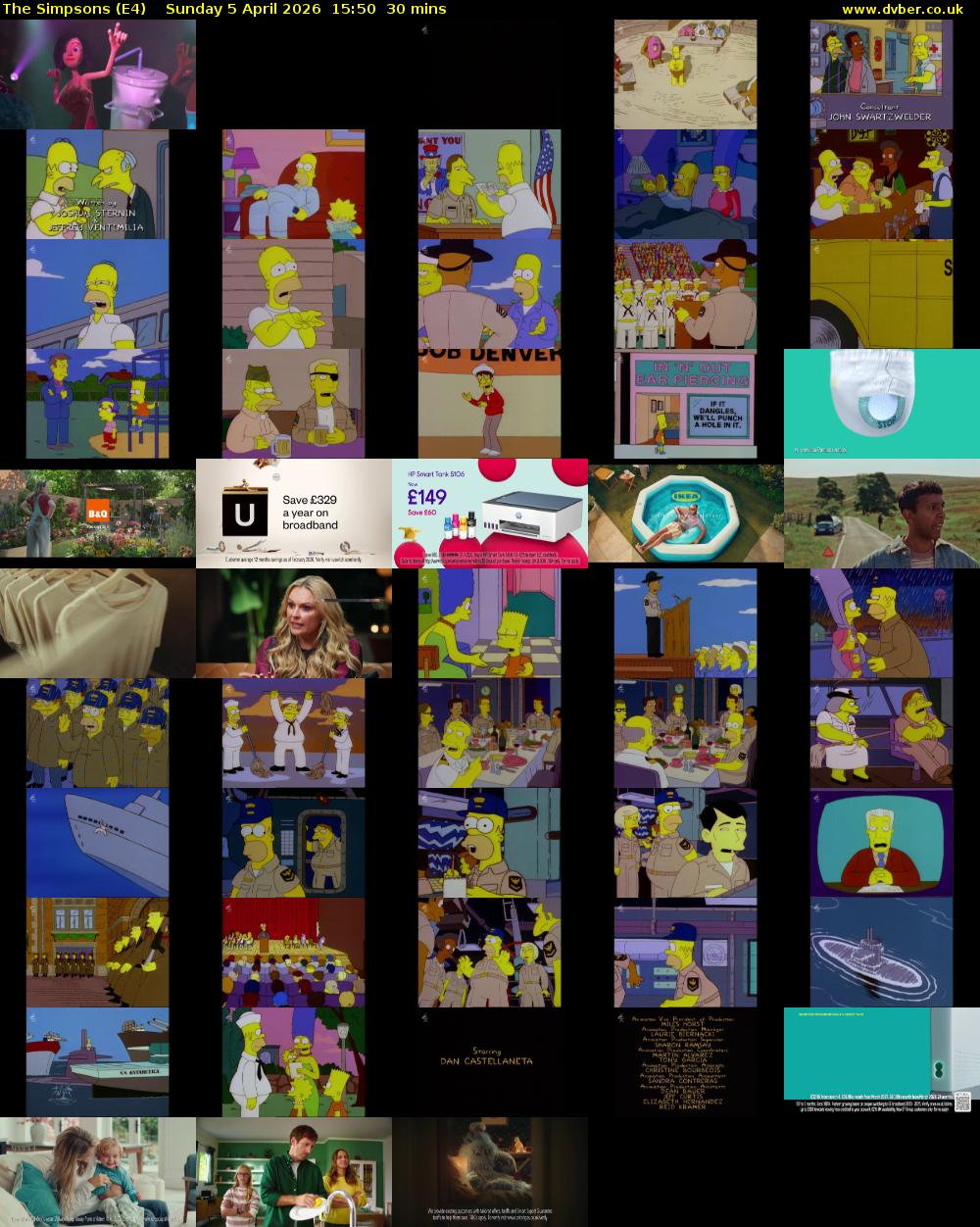 The Simpsons (E4) Sunday 5 April 2026 15:50 - 16:20